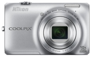 Nikon Coolpix S6300 Digitalkamera (16 Megapixel, 10-fach opt. Zoom, 6,7 cm (2,7 Zoll) Display, bildstabilisiert) silber
