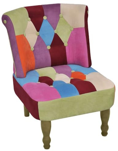 vidaXL Französische Stühle 2 STK. Patchwork-Design Stoff