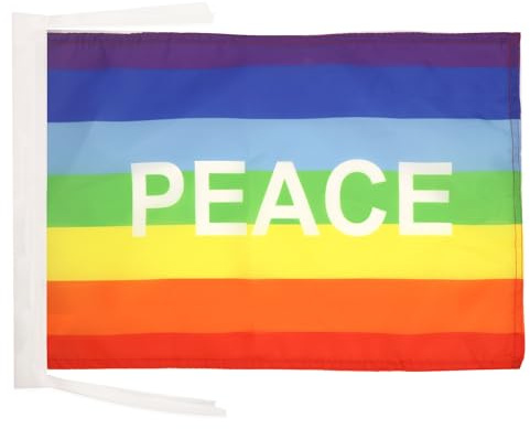 AZ FLAG Bandiera Arcobaleno Pace 45x30 cm Poliestere 100D Cordini | Uso interno ed esterno bandiera decorativa della pace doppie cuciture e bordi rinforzati