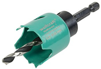 wolfcraft Sega a tazza in acciaio al carbonio, Ø 35 mm I 5964000 I Per l'installazione di materiale elettrico e di sanitari su legno e materiali per costruzioni a secco