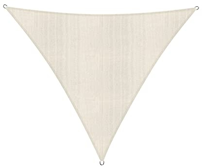 Lumaland Voile d'ombrage Cordes de Fixation incluses | Triangulaire 4 x 4 x 4 mètres Protection Solaire | 100% HDPE avec Le Filtre UV de Protection [Beige]