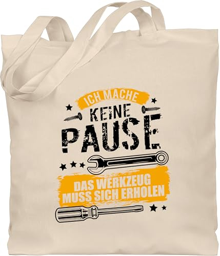 Baumwolltasche - Geschenke - Ich mache keine Pause das Werkzeug muss sich erholen - Geschenk Handwerker Werkstatt Spruch Lustig Schrauber Techniker Bauarbeiter - Unisize - Naturweiß - handwerk