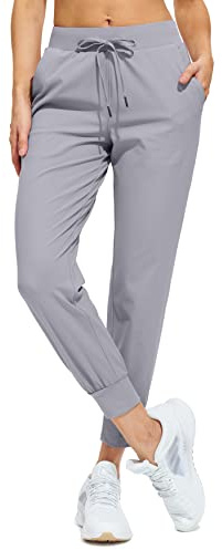 Libin Women's Joggers Pants Athletic Sweatpants with Pockets Running Tapered Casual Pants for Workout,Lounge, Light Grey M