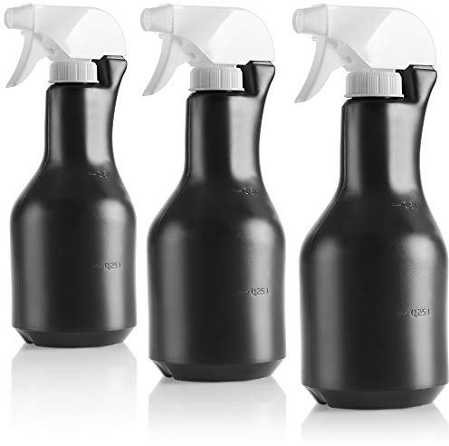 com-four® 3x Blumensprüher - Sprühflasche zur Bewässerung von Pflanzen - Wassersprühflasche zum Wasserzerstäuben und zur Schädlingsbekämpfung (3 Stück 0.5L anthrazit)