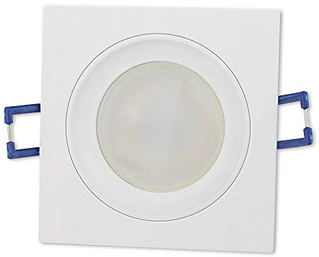 6x LED Einbaustrahler Set weiß - eckig 6,5 Watt neutralweiß 230V flach (30mm) - Einbauleuchte aus Aluminium - 75mm Bohrloch Einbau-Spot Decken-Strahler
