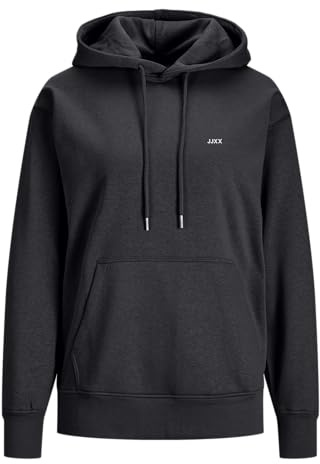 JJXX Jack & Jones Damen Jxabbie RLX Every Hood SWT Noos Kapuzenpullover, Black/Print:White Logo, L EU
