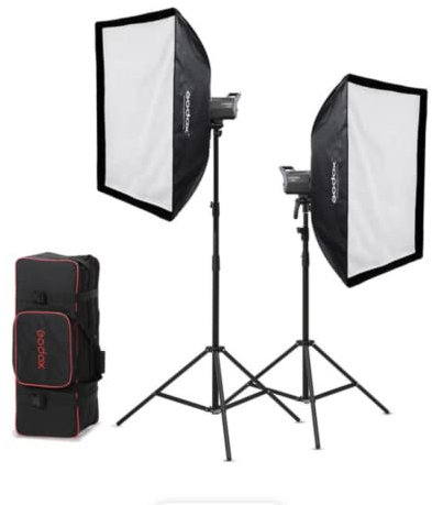 Godox Litemons LA150D - Kit de 2 luces LED de luz diurna con soportes y softboxes - EE. UU