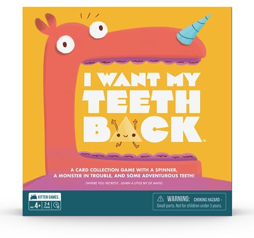 Exploding Kittens - I Want my Teeth Back - 2-4 Players - Ages 4+ - 10 Minutes to Play - Card Collecting Math Game - Educational Kids Game for Family Night