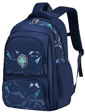 KEBEIXUAN Schulrucksack für Jungen Kühlschranktür-Stil Schultaschen Rucksäcke für Grundschule Mittelschule Teenager Jungen Kinder (Dunkelblau)