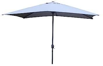 CONCEPT USINE Parasol Droit Rectangulaire SPEZIA Gris 3 x 2 m | Toile Polyester 160 g/m² Anti-UV, 6 Baleines Acier, Structure Alu Epoxy, Garantie 2 Ans