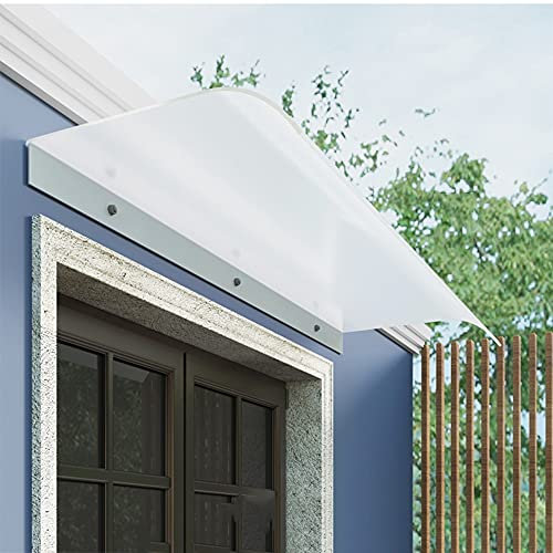 Auvent de porte de fenêtre, auvent transparent pour porte d'entrée, auvent de patio extérieur, pare-soleil en polycarbonate, protection contre les UV, la pluie et la neige (couleur : bord inférieur tr