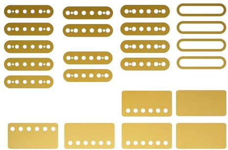 Gitarr pickup inlägg dekal klistermärken. 7 olika upphämtningsstorlekar. 15 färgalternativ. (Guld)
