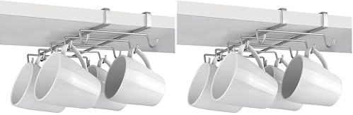 Metaltex Shelf Becherhalter, polytherm beschichtet, silber, SpiderMug (Packung mit 2)