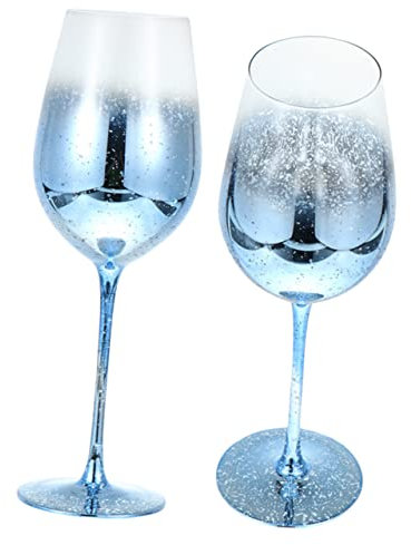 LIFKOME 2pcs Creative Sky Crystal Glass Goblets Red Wine Glasses Reusable Decorative Bar Cups for Party Drinks