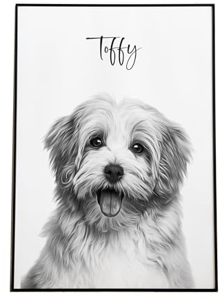 SOMEDA® Haustier Portrait/Hund, Katze, Pferd, etc./ als Poster, Leinwand oder gerahmtes Bild/personalisiertes Geschenk Tierbesitzer