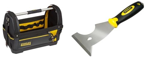 Stanley FatMax Werkzeugtrage & Multifunktionsspachtel (22,4 cm Länge, 76 mm Klingenbreite, Spitzklinge, Bi-Material Handgriff) 0-28-206
