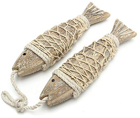 GjnjfdF Fisch Dekoration Ornament, Maritime Deko Fische, Fische Anhänger, Fisch mit Schnur zum Aufhängen Deko Fische Anhänger Hängedeko Maritim Meer Dekoration für Taufe, Kommunio