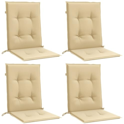 vidaXL Niedriglehner-Auflagen 4 STK. Melange Beige 100x50x4 cm Stoff