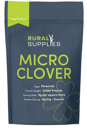 Rural Supplies Micro Clover Seed | Grass Seeds for Fast Growing, Low-Maintenance & Eco-Friendly Lawns | Drought-Resistant, Nitrogen-Fixing, Family & Pet Friendly | for New Lawns & Overseeding (1kg)