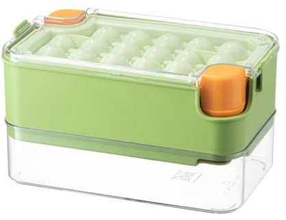 Bandeja de cubitos de hielo con tapa, caja de hielo para congelador, contenedor de grado alimenticio para congelador, bandejas de hielo multifunción, aptas para niños, ideal para cócteles