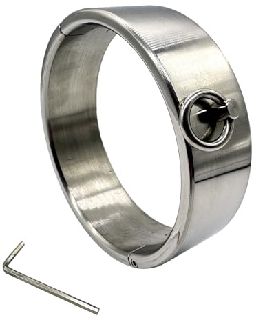 Qodpxxi Metall Sex Halsband Halsreif mit O-Ring 4cm Hoch Edelstahl Sex Halsfessel BDSM Collar Kragen SM Bondage Halsbänder O-Ring Restraint Spiel SM Fetisch Sklaven Sexspielzuege für Männer Frauen