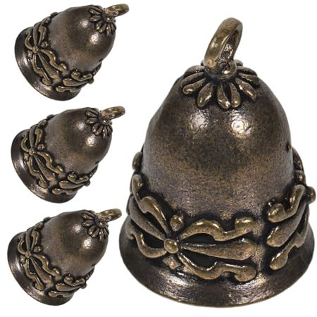 Ciieeo 4stücke Retro Messingglocke Anhänger Chinesischen Stil Antike Glocke Dekorative Schlüsselanhänger Charme Für Basteln Und Dekoration