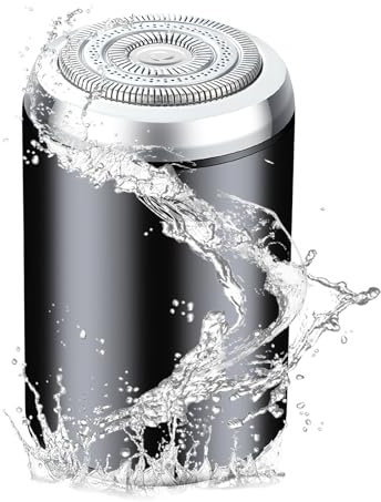 TNSLAND Rasoio Uomo Elettrico, Rasoio Umido Secco Uomo Elettrico, Mini Rasoio Elettrico Portatile USB, Rasoio Barba Staccabile e Lavabile, Mini Rasoio per Auto in Viaggio （Nero）
