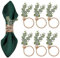 HJZHII Lot de 6 porte-serviettes bohème, ronds de serviette de Noël, ronds de serviette rustiques pour décoration Ramadan, Thanksgiving, Pâques, mariages, décoration de table