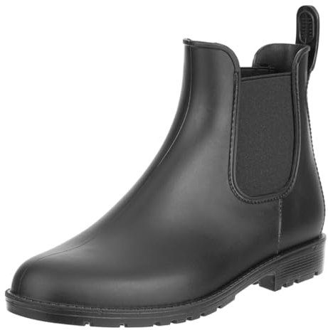 RL24 - Jodhpur Gummistiefeletten Basicline – Gummistiefel Damen & Herren – wasserdichte Stiefeletten mit Elastikeinsätzen – Regenstiefeletten in schwarz – Chelsea Boots in Größe 40