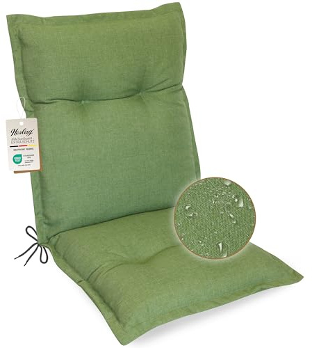 Herlag Niedriglehner-Gartenstuhlauflage AVA Sun-Guard 103x50x9cm | Extra Dicke Sitzauflage 9 cm | Niederlehner-Polsterauflage mit Deluxe-Komfort | Öko Tex 100 | 1 Polster | Oliv