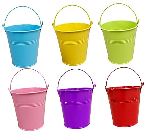 Gatuida Mini Secchielli in Latta Piccoli 20 Pezzi, Tinplate | Manico Integrato, Design Semplice e Chic, Adatti per Fiori o Vasi da Tavolo Colore Casuale