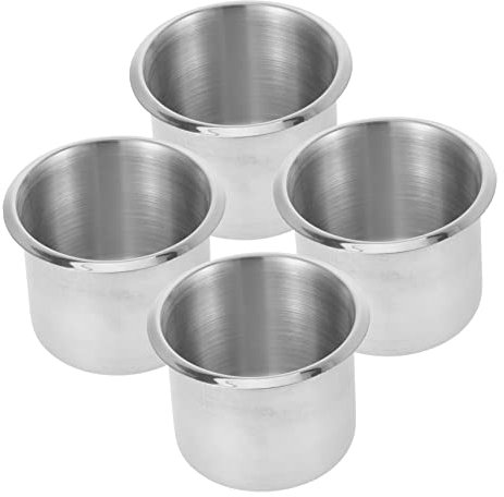 Toyvian 4piezas Portavasos Empotrables para Coche y Mesa Inoxidable Portavasos Adicional