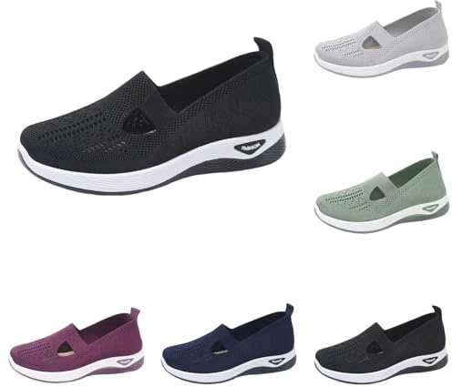 Zapatillas Ortopédicos para Mujer Zapatos sin Cordones para Caminar Ortopedicos Zapatos Mujer Comodos y Ligeros Sandalias Palas Transpirables y Non Slip Zapatillas Malla Deporte Senderismo