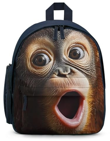 Orangutans Monkeys Big Face Mini Backpack for Women Light Weight Small Backpacks Purses Picnic Daily Bag Blue-style