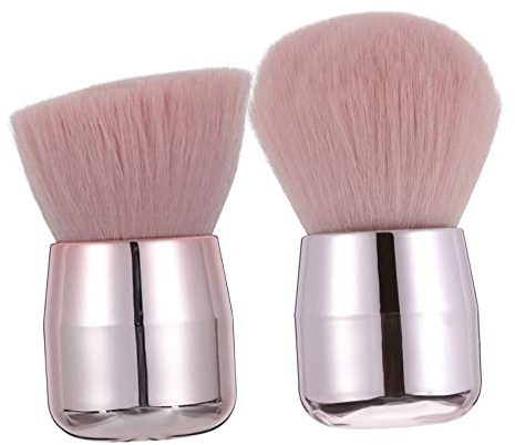 Ipetboom 2pcs Mushroom Head Foundation and Blusher Brushes Retractable Cosmetic Makeup Tools for Loose Powder and Liquid Foundation Application in Daily Face Makeup