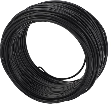 Garosa Bindedraht aus Verzinktem Eisen, 1,2 Mm X 28 M, Rostfrei, Flexibel, für den Innen- und Außenbereich mit Glatter Oberfläche, Wiederverwendbare Verstärkungsbindung (BLACK)