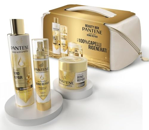 Pantene Pro-V Miracles Set Regalo Beauty Case + Linea Bond Repair | Shampoo 250ml, Maschera 300ml, Siero 90ml, Ripara i Legami dei Capelli Dannegiati, per Capelli Sani e Lucenti