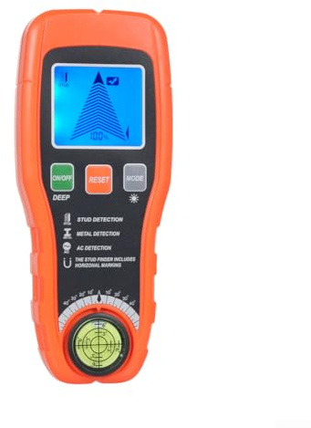 Trova da parete portatile 7 in 1 per borchie, cavi elettrici in tensione, metallo, tubi, legno, tondo per cemento armato e profondità con display LCD e livello integrato