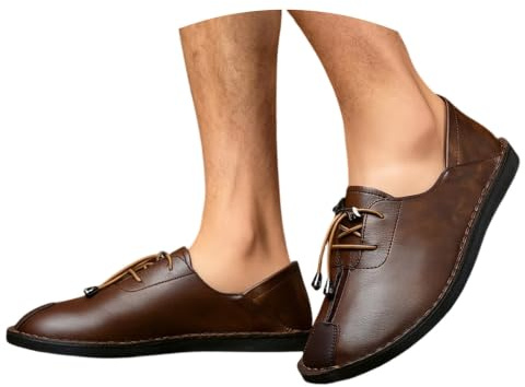LXGKEKSKG Elegantes Zapatos Casuales sin Cordones para Conducir a Diario y Ocasiones Festivas diseño con Correas Plana Antideslizante Ideal para Verano y otoño (Brown, 38)