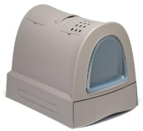 IMAC - Arenero Cubierto Zuma para Gato, 40 x 42,5 x 56 cm, Gris, Bandeja Sanitaria con Filtro de Carbón, Higiene y Confort Garantizado