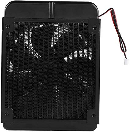 ASHATA Heat Exchanger Radiator,Aluminium Computer Water Cooling Radiator G1/4 Thread Water Cooler 18 Tubes Computer Heat Exchanger with Fan for PC Water Cooling System(120mm/ 360mm)(120mm)