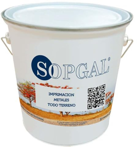 Sopgal Imprimación Metales de Secado Rápido Todo Terreno (4 ltr Gris) - Protege el metal y mejora la adherencia de pinturas y esmaltes