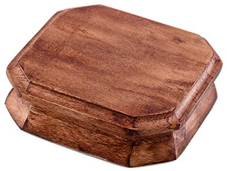 NKlaus Dessous de Plat 3,5 Haut Naturel Bois de manguier Décoration Bois Massif Surface du Bois affiné Effet Brillant Carré Universel Présentoir 2833