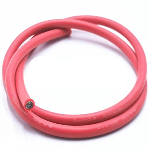KEPOHK Silikonleitung Ultraflexibles Testleitungskabel 0AWG 1M Rot