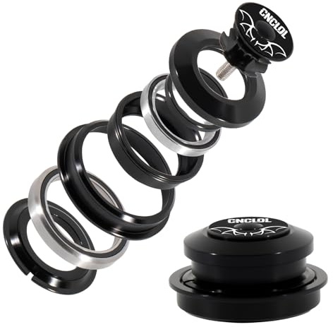 CNC 1-1/8 Bike Headset 34mm 44mm 41.8-52mm 44-55mm 44-56mm, Bicycle Headset Threadless Straight Tapered Tube Double Sealed Bearings Headset for Mountain Bike/MTB/BMX Road Bike. (universal-44-56mm)