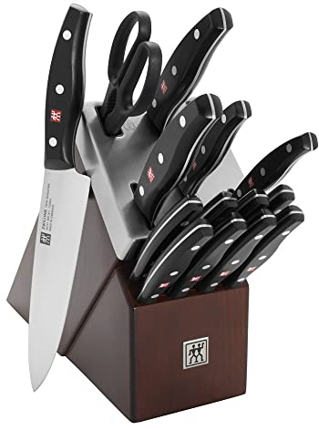 ZWILLING TWIN Signature Messerblock, selbstschärfend, Braun, 15-teilig