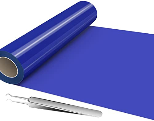 NCRGB Plotterfolie Textil 30.5×305cm,TransferfolieVinyl Vinylfolie Plotter Bügelfolie zum Bedrucken,Flexfolie Plotter Textil für DIY-T-Shirt & Anderen Stoffen Stoffe (Blau)