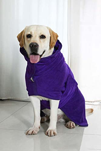 YURRO Labrador/Spaniel Hunde-Bademantel, saugfähig, schützt den Couch-Teppich, schnell trocknend, warmer Mantel, Bademantel mit verstellbarem Riemen
