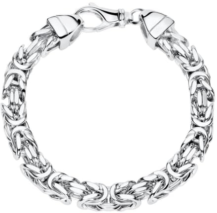 Massives Königsarmband rhodiniert für Herren 7mm aus 925er Silber von JEWLIX 19 cm