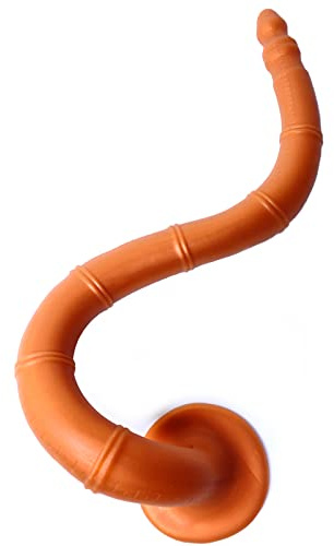 Super Long Anal Plug Dildo, 24 inch Liquid Silicone Anal Butt Plug with Bamboo Texture Design, Ultra Soft Vaginal Massage Prostate Stimulation Adult Erotic Sex Toys for Women Men (Large)